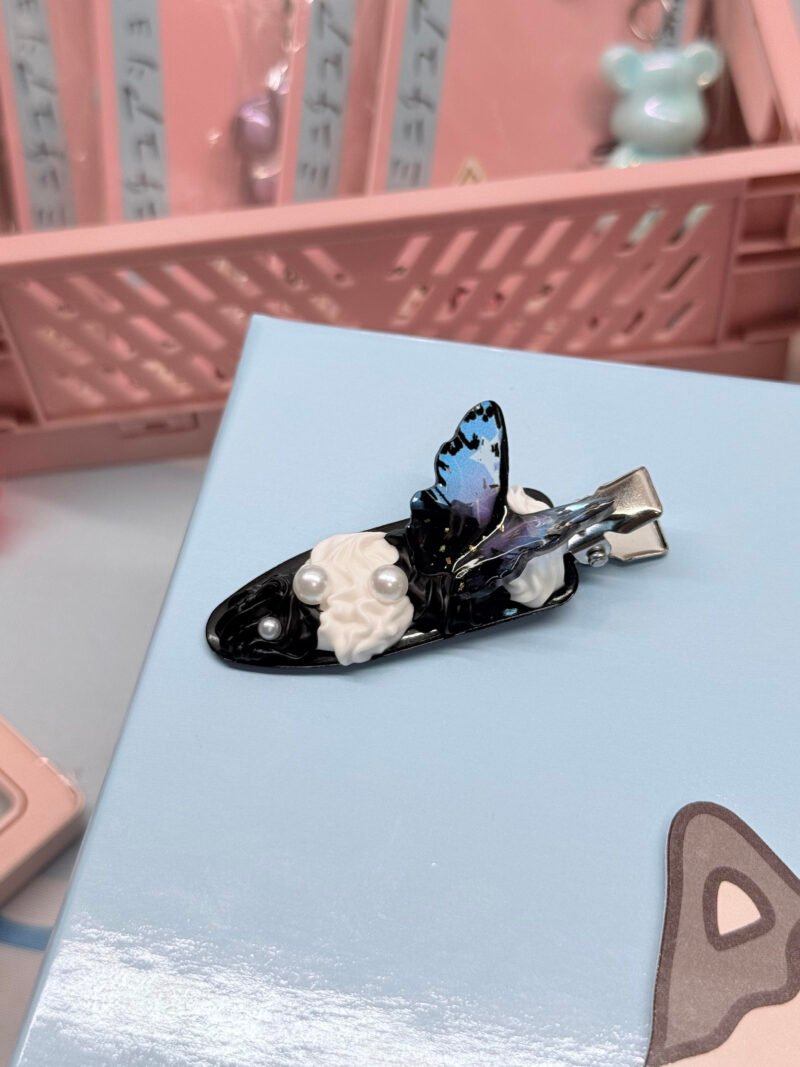 Barrette Noir Papillon
