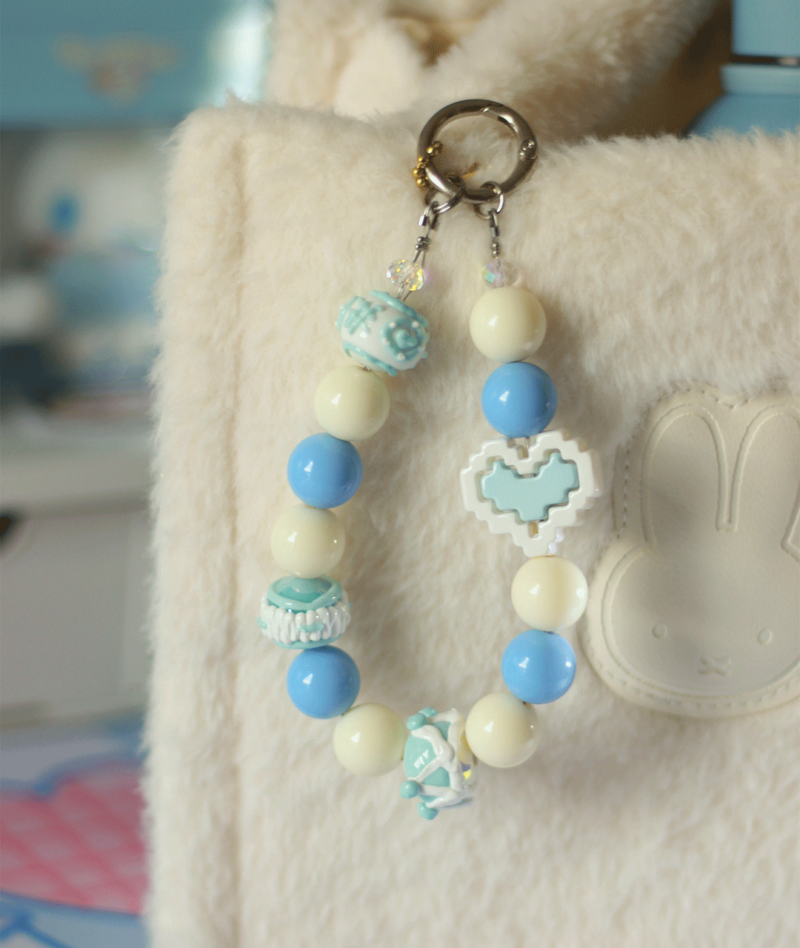 Cute Coeur Bleu Bracelet Téléphone