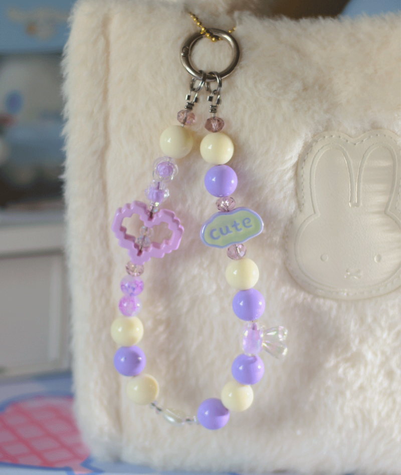 Coeur Cute Violet Bracelet Téléphone