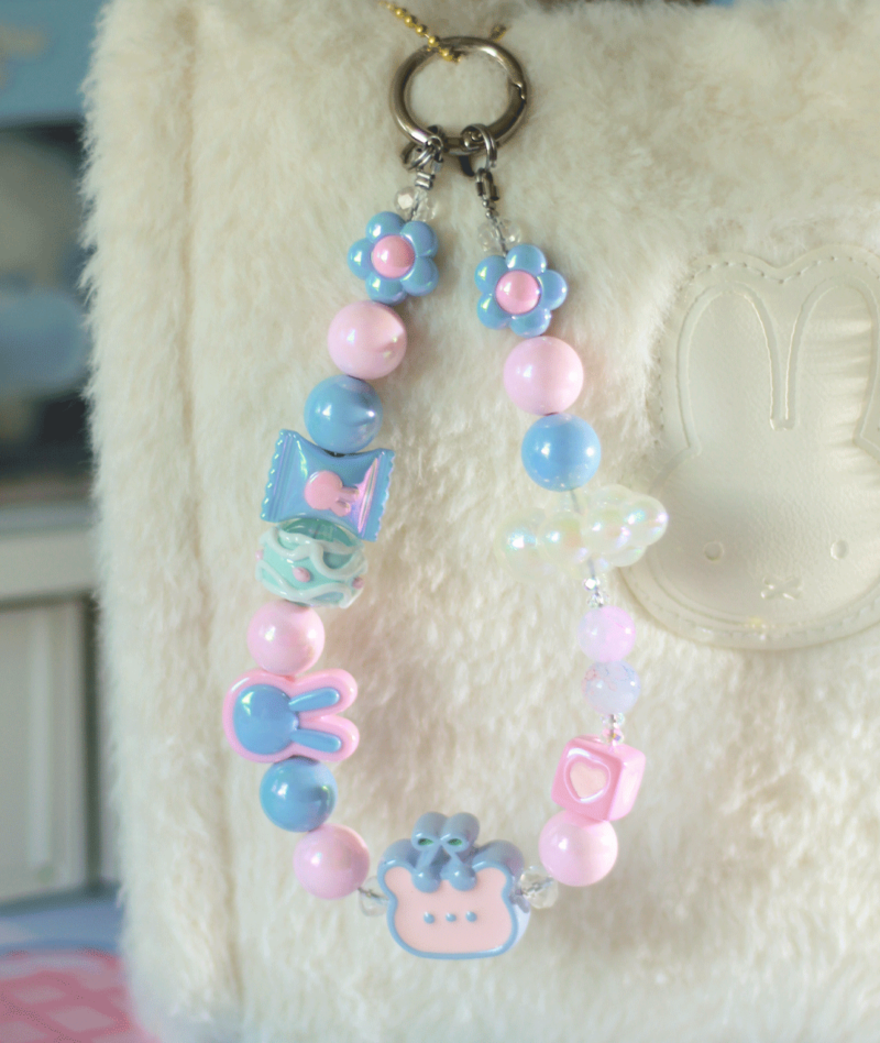 Cute Rose-Bleu Bracelet Téléphone